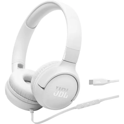 JBL Casti cu Fir Tune 520C Pliabile USB-C Alb