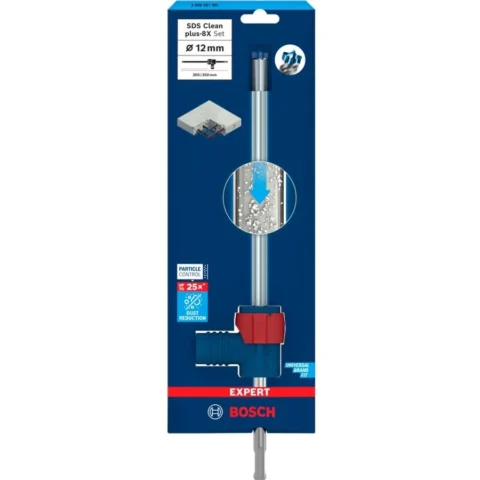 Bosch Powertools Bosch Expert hammer drill SDS Clean plus-8X set, 12mm (working length 200mm, suction drill incl. suction connection)