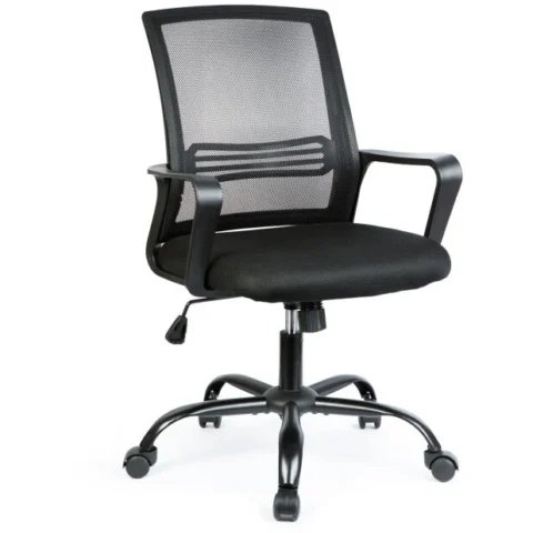 GLOBIZ Scaun de Birou Ergonomic cu Brate Fixe 70 x 51 / 52 x 50cm Negru