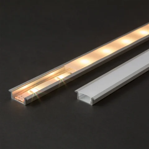 Phenom Capac Profil LED 2m Difuzor Banda Policarbonat Compatibil Profil Aluminiu Opal