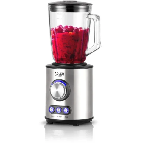 Adler Blender de Masa AD 4078 Vas Sticla 1.5L 2 Viteze 3 Functii Putere 1700W Argintiu