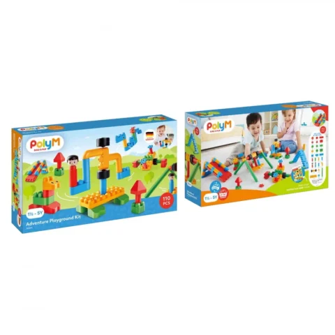 HAPE Set de Constructie Aventura pentru Copii 110 piese +18 luni HAPE Set de Constructie Aventura pentru Copii 110 piese +18 luni