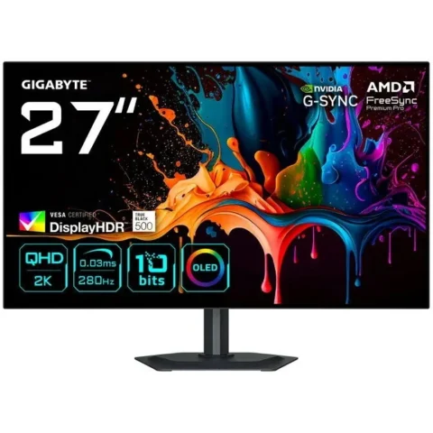 Gigabyte Monitor MO27Q28G 27inch QHD Gaming 27inch 280Hz OLED-Panel G-Sync Negru