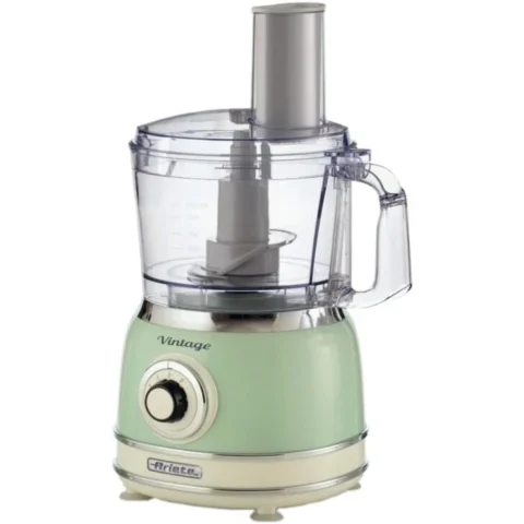 Ariete Robot de bucatarie Vintage Green Multifunctional Food Processor, light green/cream, 1000 watts, 1.2 liters