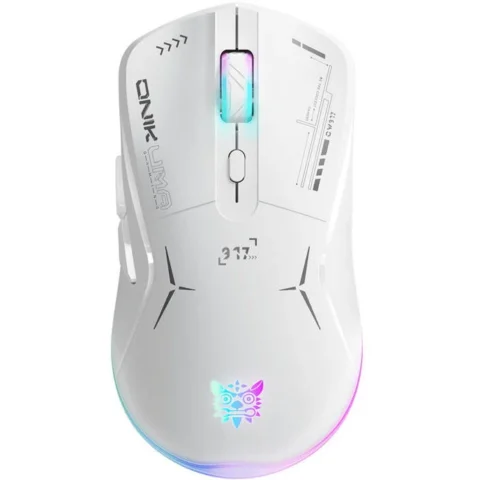 Onikuma Mouse Gaming CW917 Wireless 2.4GHz / USB Iluminare RGB Maxim 4800DPI Alb
