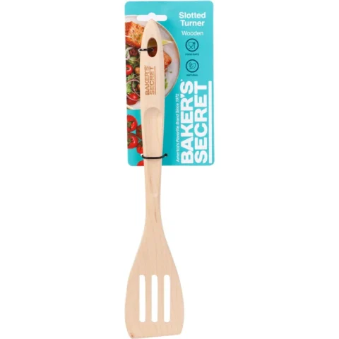 Bakers Secret Spatula Bucatarie Lemn Fag cu Fante 33cm