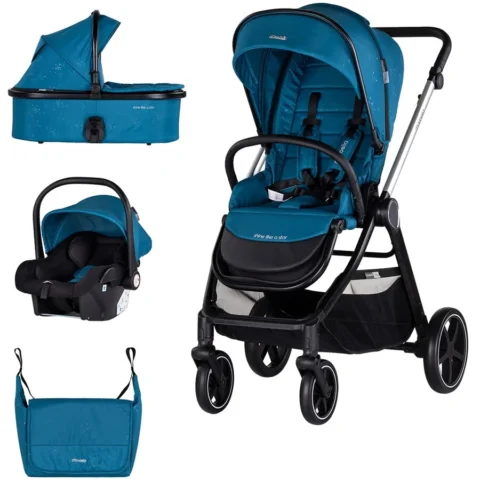 Chipolino Carucior Marbella 3 in 1 Varsta 0 – 4 Ani Maxim 22KG Albastru