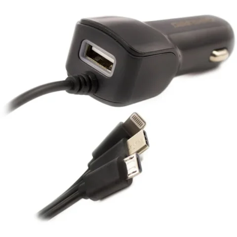 Carguard Incarcator Auto Universal cu Incarcare Rapida Type-C – Micro-USB iPhone Negru