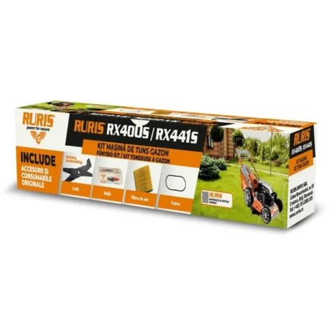 Ruris Kit RX400S/441S Masina Tuns Gazon Cutit Mulching Doublecutting Curea Filtru Aer Bujie Surub