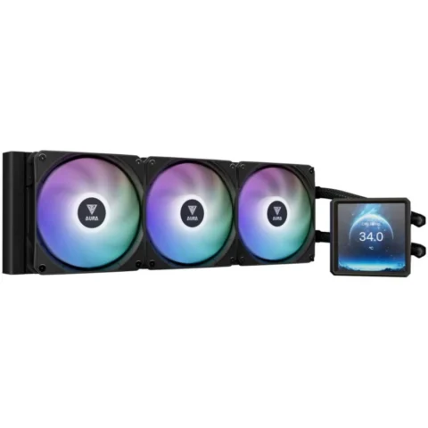 Gamdias Cooler Procesor Cu Lichid Aura GL360 LCD Negru Iluminare ARGB
