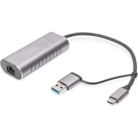 Digitus Adaptor Retea USB-C 3.0 Gigabit USB3.0 / USB C 3.1 Gri Digitus Adaptor Retea USB-C 3.0 Gigabit USB3.0 / USB C 3.1 Gri