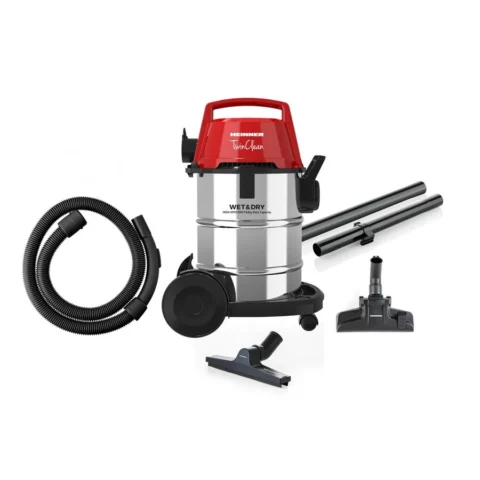 Heinner Aspirator Multifunctional Uscat / Umed Wet & Dry HVC-MWD1400RD Capacitate 21L Sac Textil 6L Filtru HEPA Putere 1400W Inox/Rosu