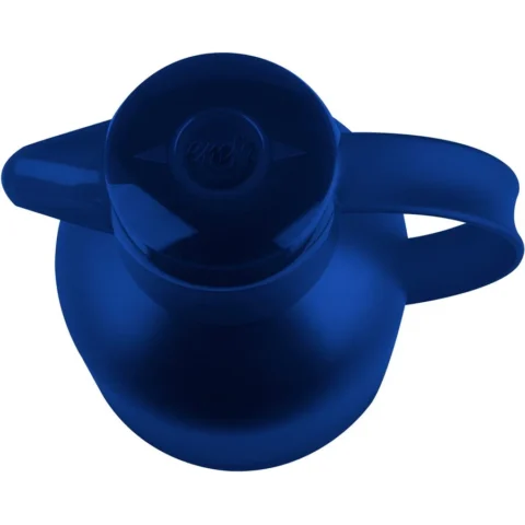 Emsa SAMBA vacuum jug, 1 liter (blue/transparent, QUICK PRESS closure)
