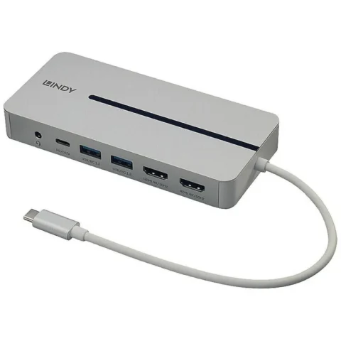 Lindy Docking Station DST-Mx Duo 2x 4K HDMI PD 3.0 100W USB 3.2 Gen 1 Gigabit Ethernet Audio Alb Lindy Docking Station DST-Mx Duo 2x 4K HDMI PD 3.0 100W USB 3.2 Gen 1 Gigabit Ethernet Audio Alb