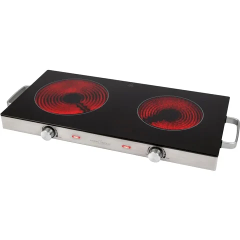 ProfiCook infrared double hotplate PC-DKP 1211 (stainless steel, 2,800 watts, Ř 20cm + Ř 16cm)