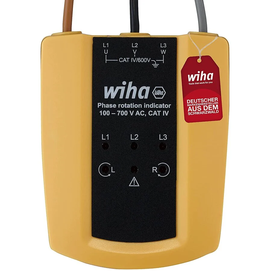 Wiha Phase sequence indicator 45221, 100 – 700 V AC, measuring device (yellow/black)