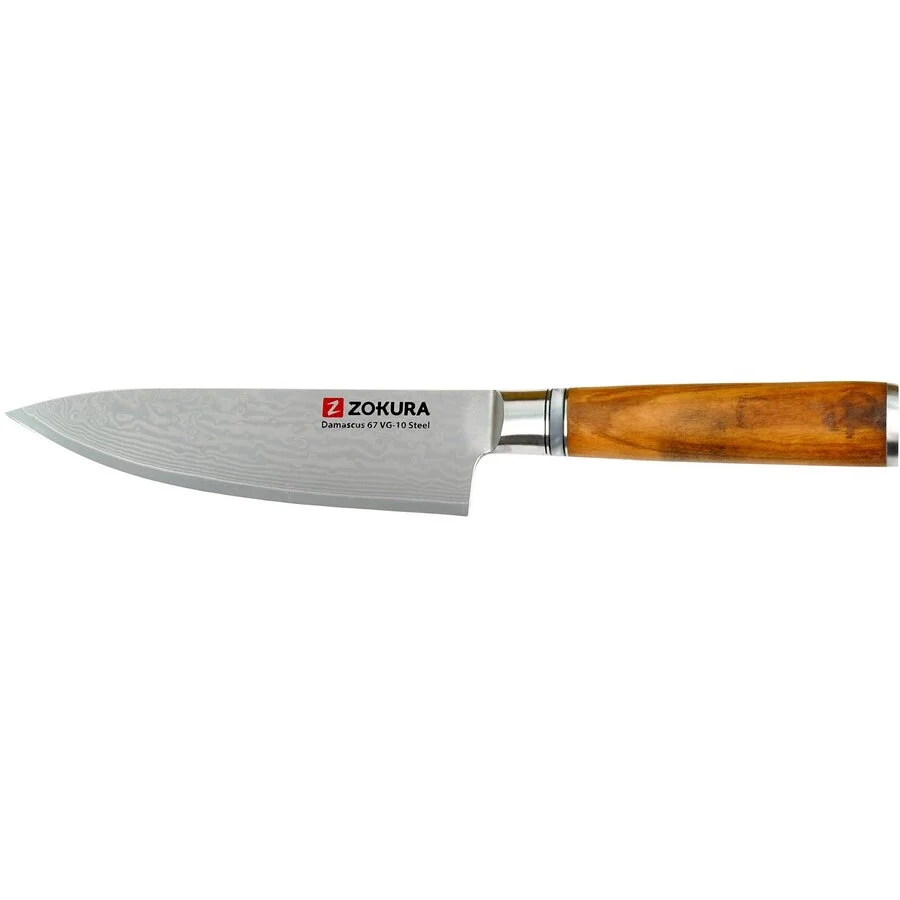 Zokura Cutitul Bucatarului Z1435 Lama Otel 15CM Argintiu/Maro