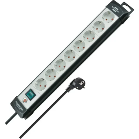 Brennenstuhl Prelungitor Premium-Line 8 Prize Schuko Cablu 3M Comutator Negru/Gri Brennenstuhl Prelungitor Premium-Line 8 Prize Schuko Cablu 3M Comutator Negru/Gri