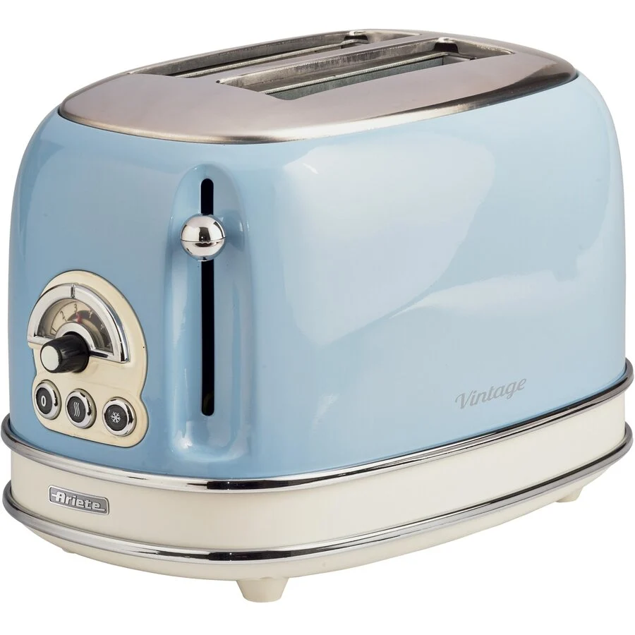 Ariete Prajitor de paine Vintage Toaster 155 (light blue, 810 watts, for 2 slices of toast)