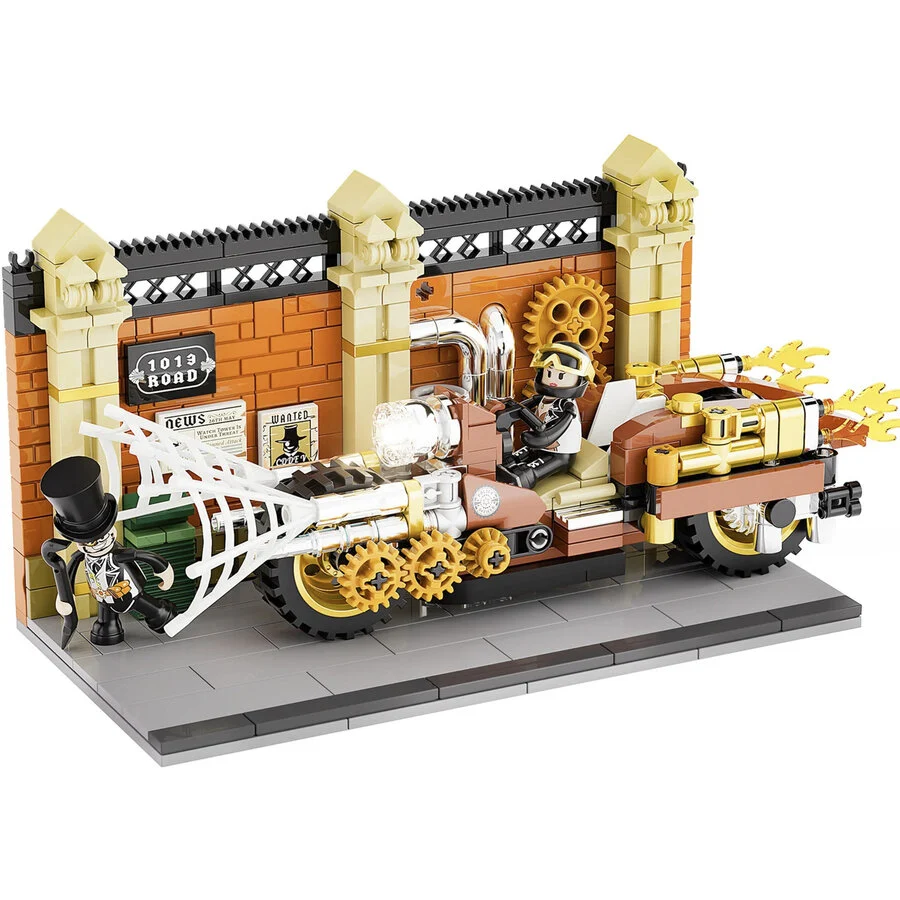 Lumibricks Set Constructie Urmarirea Motocicletei Steampunk F9067 16 Ani+
