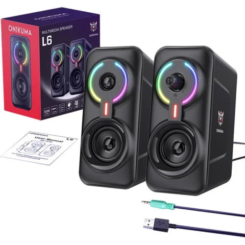 Onikuma Boxe Multimedia L6 Gaming Bluetooth 5.0 Iluminare RGB Putere 10W Negru