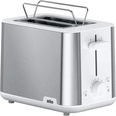 Braun Houshold Braun Toaster PurShine HT 1510 WH (stainless steel/white, 900 watts, for 2 slices of toast)