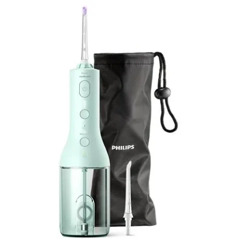 Philips Irigator Bucal Sonicare HX3826/24 Tip Dus Portabil Include 2x Capete de Curatare si 1x Husa Transport Verde Menta