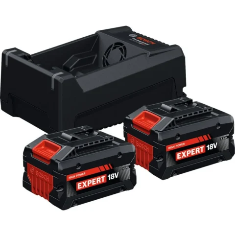 Bosch Powertools EXPERT starter set 2x EXBA 18V-55 + dual-voltage charger GAL 12V/18V-80 (black, 2x Li-ion battery 5.5Ah, AMPShare Alliance)