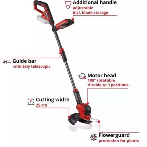 Einhell Power X-Change Akku-Rasentrimmer GE-CT 18/25 Li – Solo, 18Volt (rot/schwarz, ohne Akku und Ladegerät)