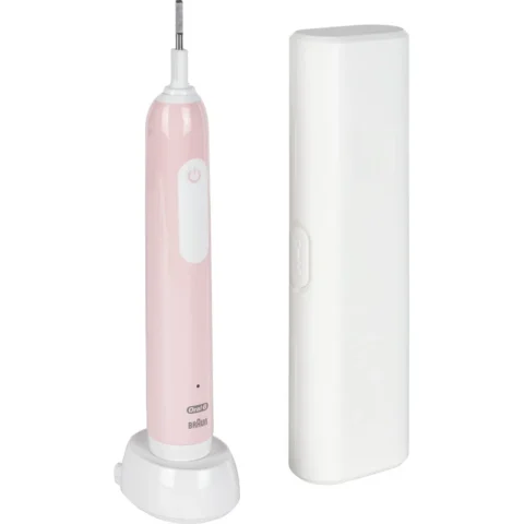 Oral-B Pro 1 Cross Action Pink with Travel Case, Electric Toothbrush pink