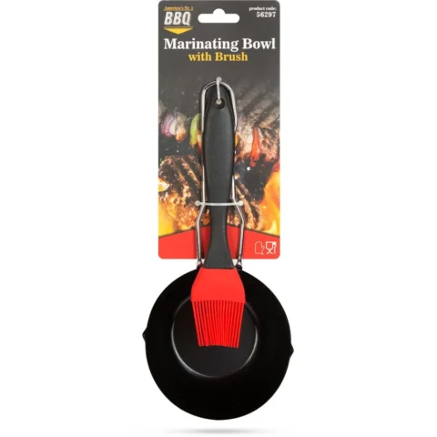 BBQ Perie Silicon Fier 11.5×6.6 cm pentru Marinare Gratar
