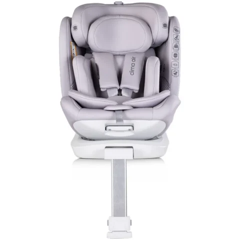 Chipolino Scaun Auto Copii Clima Air I-Size 40-150CM cu Sistem Isofix si Sezut Rotativ 0 – 12 Ani Gri Deschis