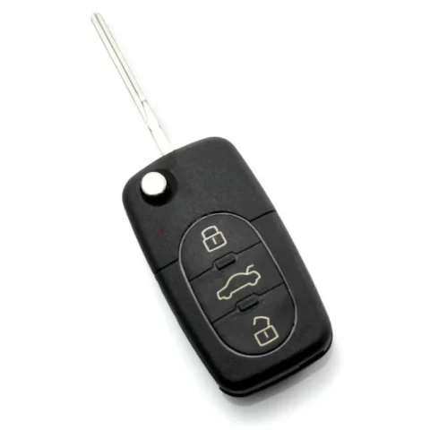 Carguard Carcasa pentru Cheie Audi Tip Briceag cu 2 Butoane Baterie 1616 Negru