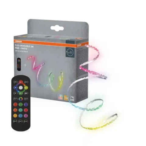 Osram Banda LED 000004099854448690 Flexibil 3m RGB cu Telecomanda 6.5W 220-240V 780lm Lumina Alba si Color (3000K) Dimabila IP20