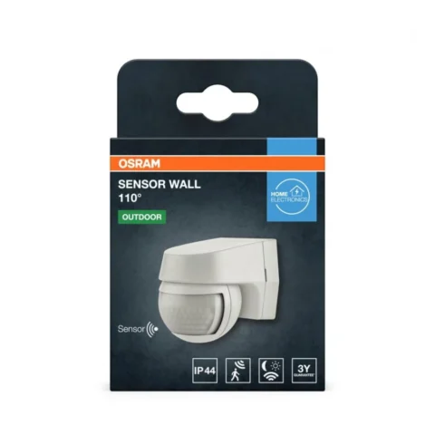 Osram Senzor de Lumina 000004099854454134 Aplicabil pe Perete 110° 230V IP44 60x72x77mm Reglabil 2s 15min Alb