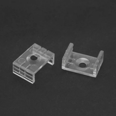 Phenom Cleme Montaj Profil Aluminiu LED Suport Fixare Sina Plastic Set 2x Bucati Transparent