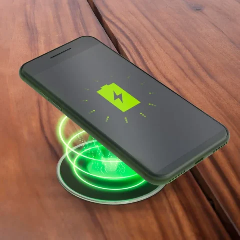 Delight Incarcator Wireless Incorporabil 10W Qi Blat Birou Telefon Compatibil iPhone Samsung USB Negru