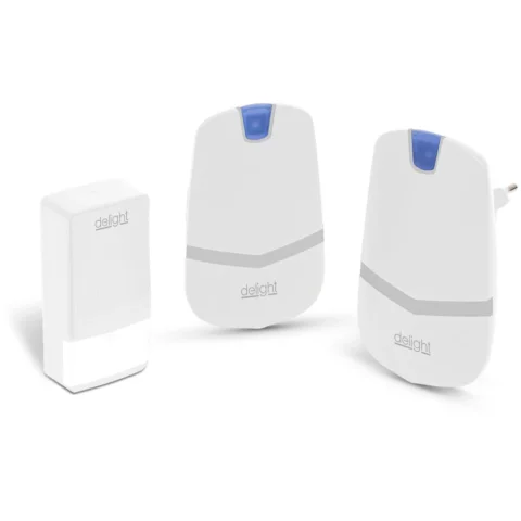 Delight Sonerie Wireless fara Baterii Kinetic 2 Receptoare 36 Tonuri 100m IP44 Alb