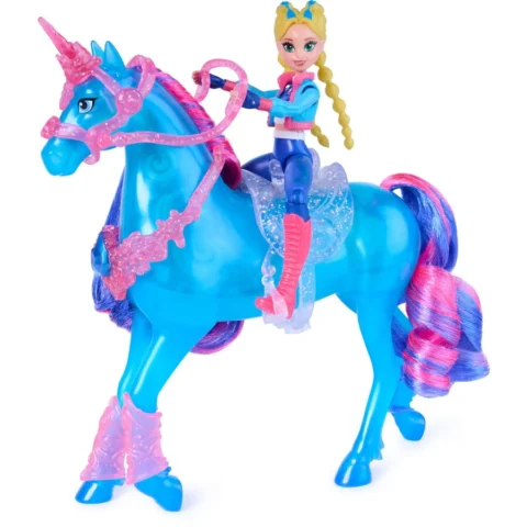 Spinmaster Jucarie Unicorn Academy – Train and Glow River with Isabel Set (with light function and training accessories)