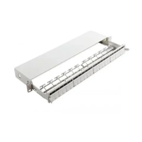 AGINODE Patch Panel N521.663 Neechipat Modular Sliding Cat 5,6 Cupru 24 porturi Snap-in LANmark Alb