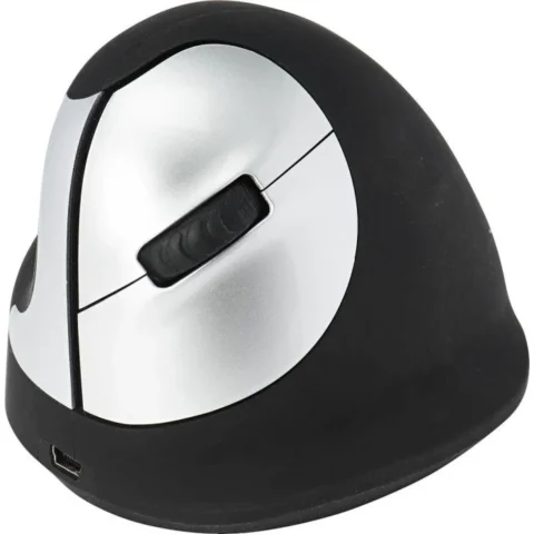 R-Go Mouse Vertical Left Handed Black Silver