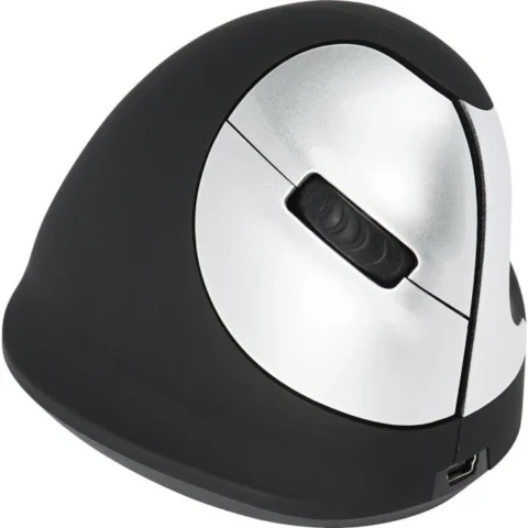 R-Go Mouse Vertical Right Handed Black Silver