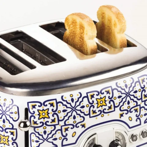 Ariete Prajitor de paine 4-slice toaster Capri white/multicoloured, 1630 watts, for 4 slices of toast