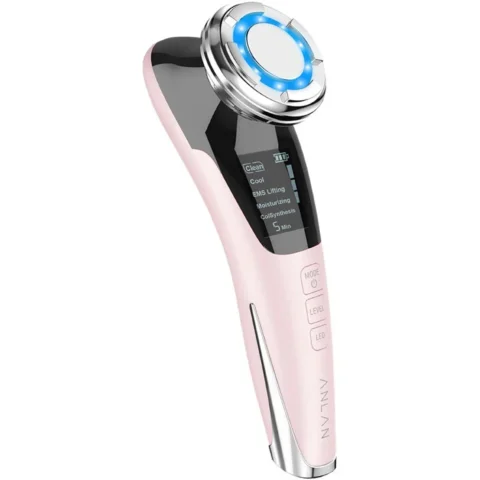 ANLAN Dispozitiv de Masaj Facial 01-ADRY11-001 cu Ultrasunete Roz