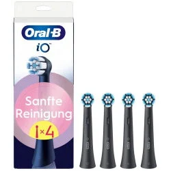 Braun iO Gentle Cleaning 4-pack, Black Brush Heads, For sensitive areas and healthier gums