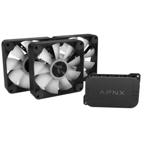 APNX Ventilator FP1-R PWM Reverse Blade PWM ARGB 3Pack Negru
