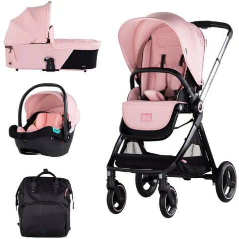Chipolino Carucior Elite 3 in 1 Varsta 0 – 4 Ani Maxim 22KG Roz