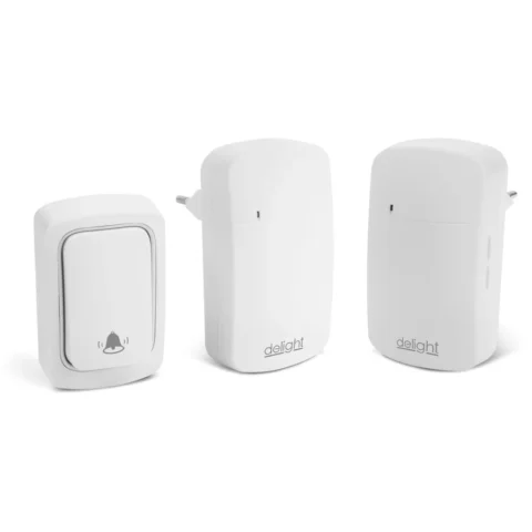 Delight Sonerie Wireless fara Baterii Kinetic 2 Receptoare 38 Tonuri 100m IP54 Alb