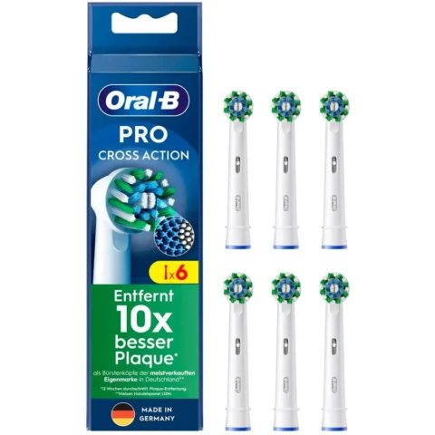 Oral-B Set Capete de Rezerva pentru Periuta Electrica Pro Cross Action 6 Bucati Alb