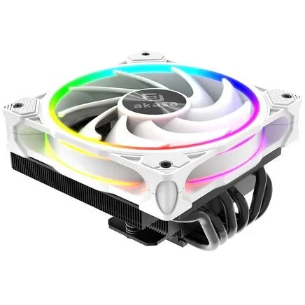 AKASA Cooler Procesor SOHO H6L M2 Low-Profile ARGB 120mm Alb